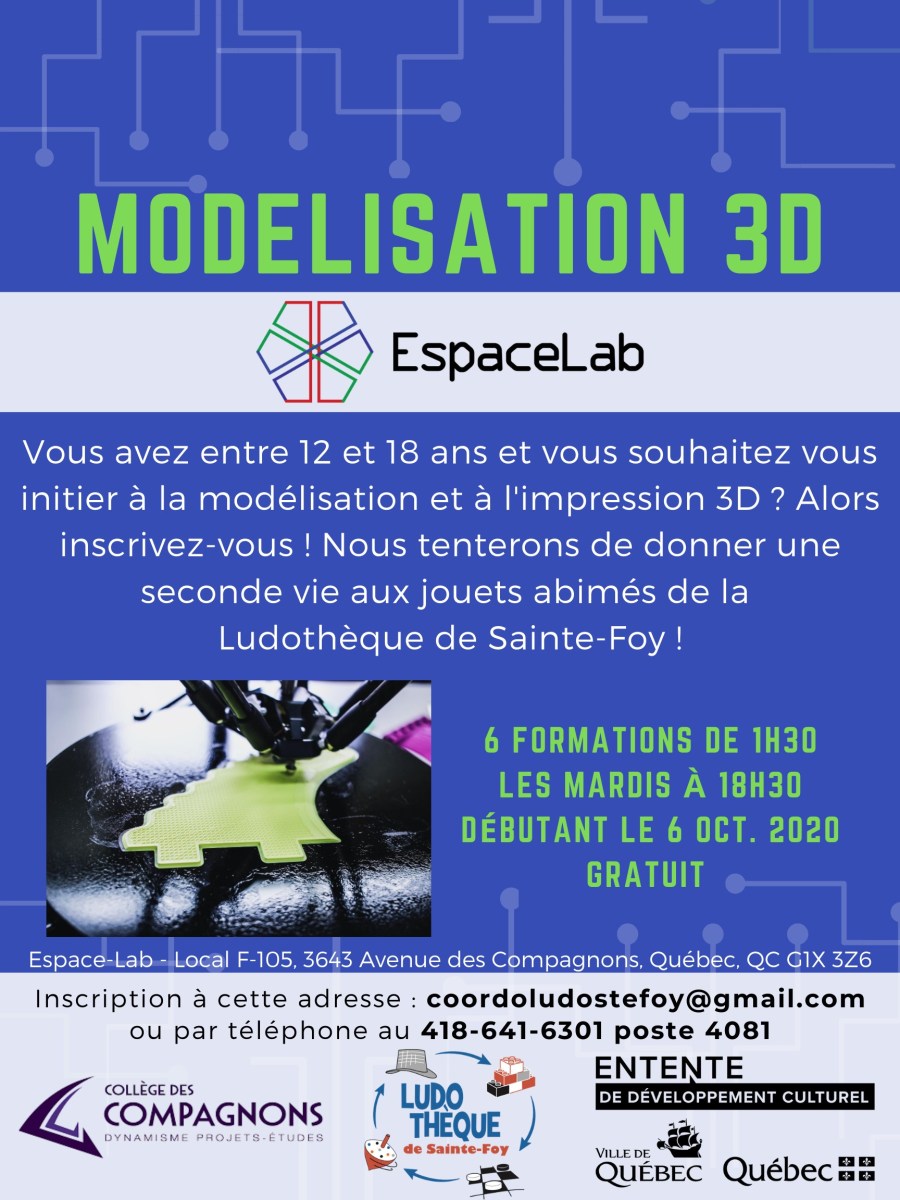 On redémarre avec une initiation à la modélisation 3D gratuite! – EspaceLab